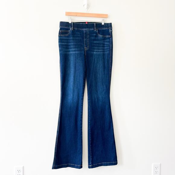 SPANX Midnight Shade Flare Denim Stretch High Rise Jeans, Size XL Tall - Picture 3 of 13
